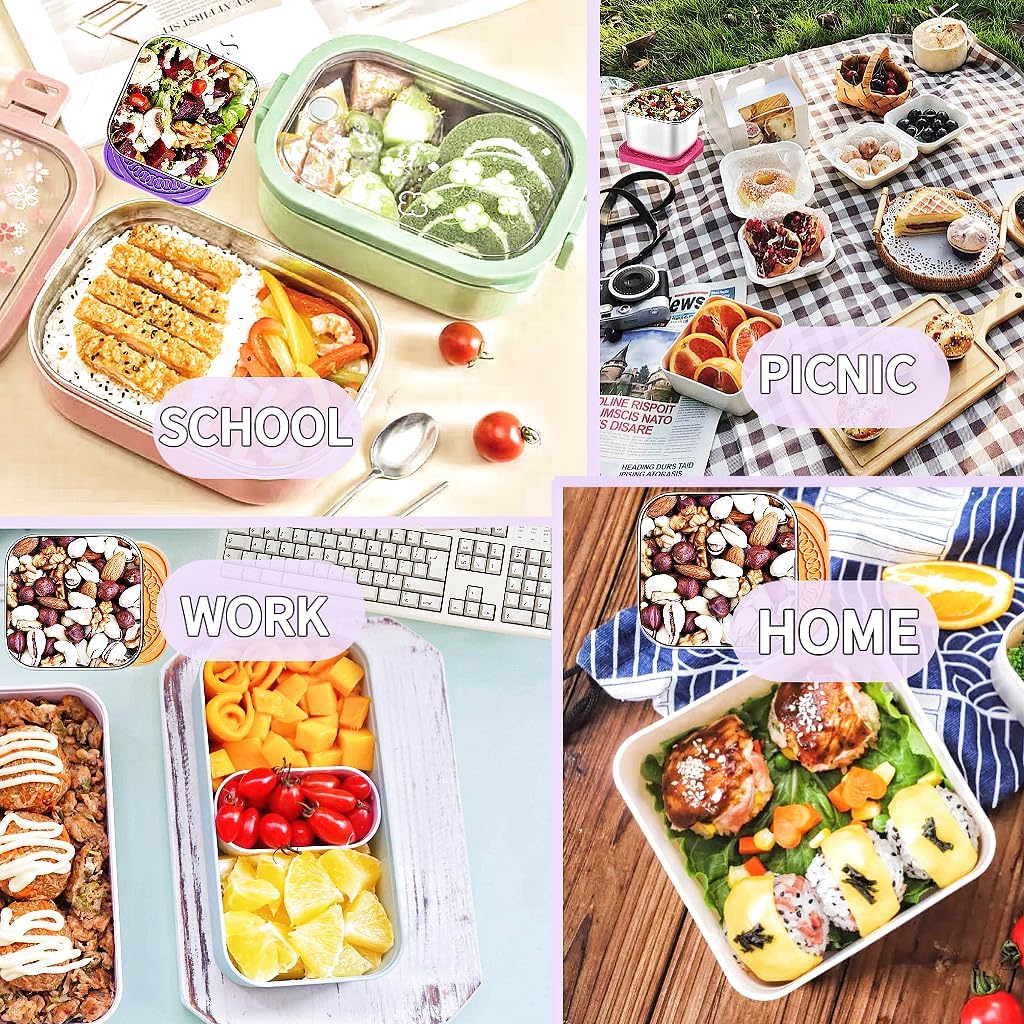 6Pack 6oz Stainless Steel Snack Containers for Kids, Easy Open Leak Proof Metal Toddler Snack Containers with Silicone Lids, Stackable Metal Toddler Lunch Box for School-U.S.Design Patent