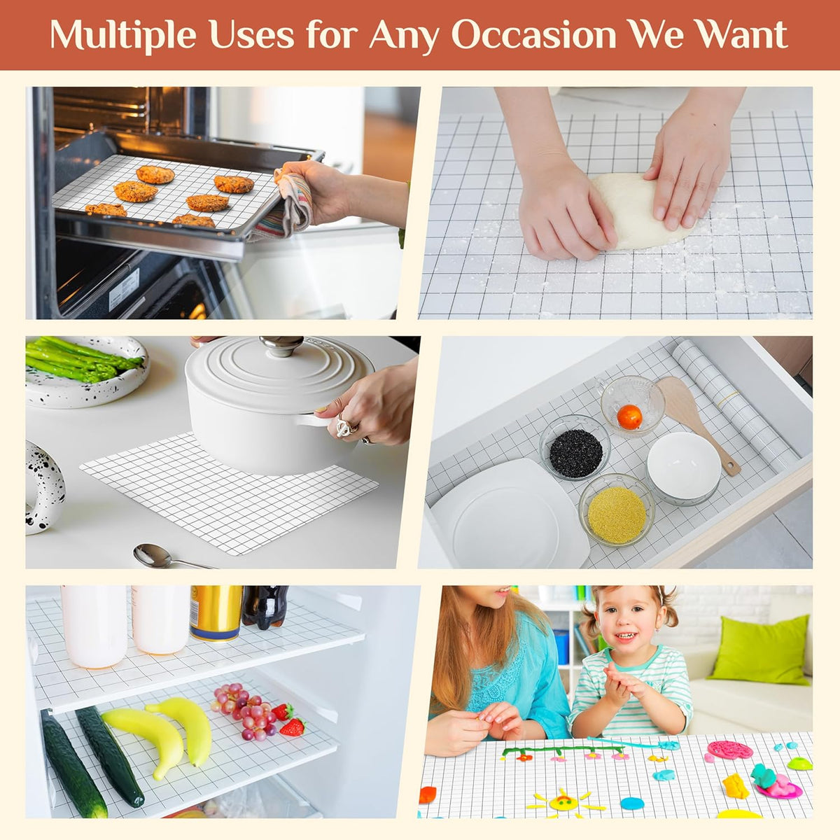 Silicone Baking Mat, 12 IN x 10 FT Free Cutting Baking Sheet,Non-Stick Reusable Dough & Pastry Mat,Non-Slip Silicone Mat Roll for Air Fryer Liner,Freeze Dryer,Oven Baking Pan,Kitchen Counter