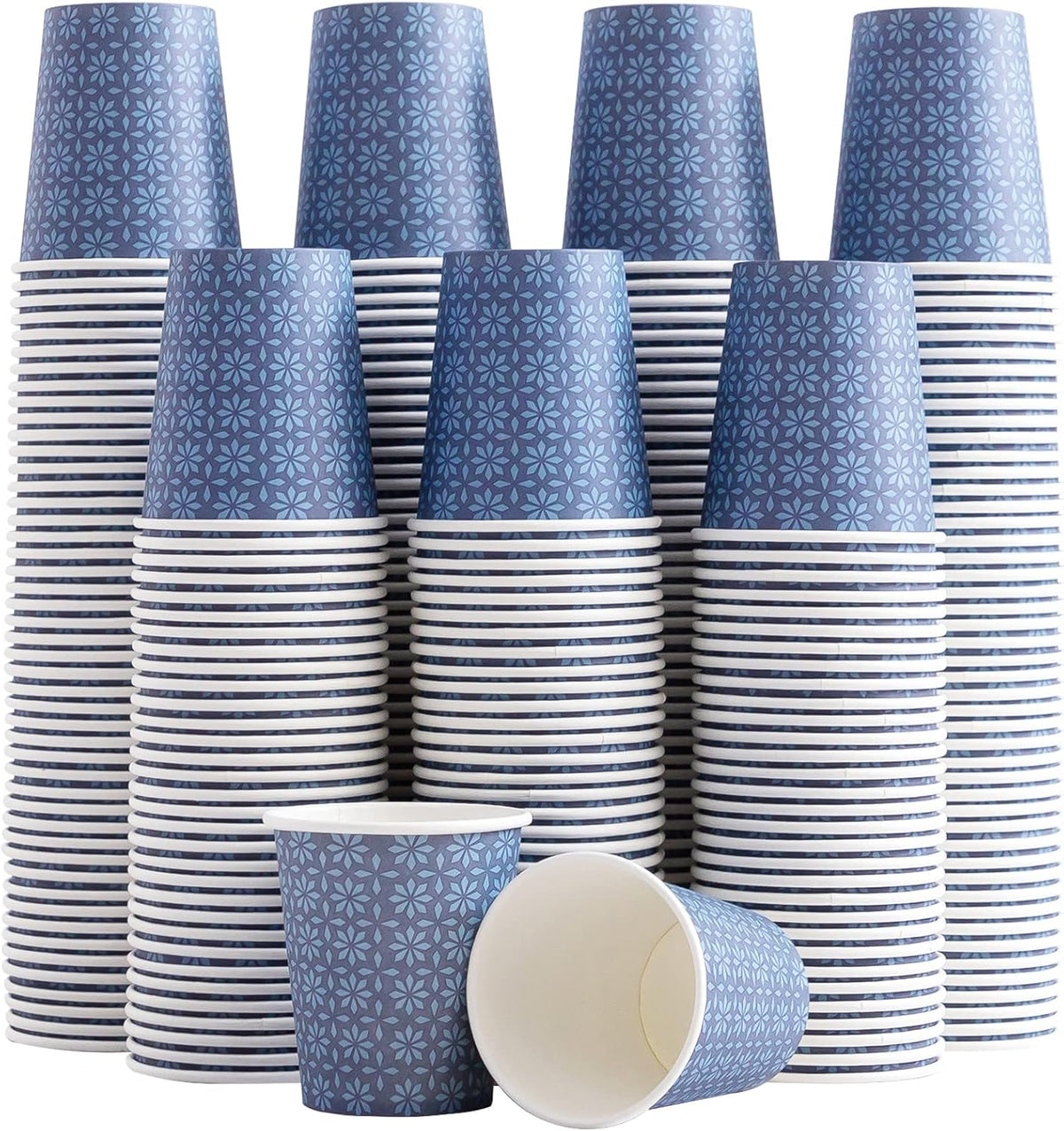 300 Pack 5oz Paper Cups, Disposable Bathroom Navy Floral Small Mouthwash Cups 5 OZ for Barth, Parties, Picnics, Barbecues, Travel and Events.