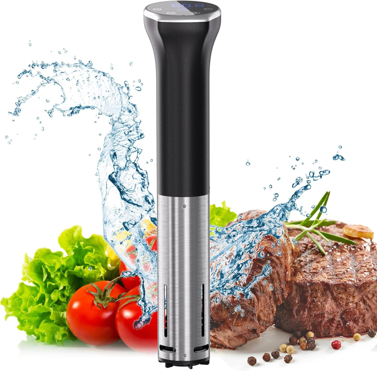 Sous Vide Machine, Sous Vide Cooker 1100W, Immersion Circulator Precisional Cooker with Touch Control, Accurate Temperature, Fast Heating, Time Control, Ultra-quiet, IPX7 Waterproof