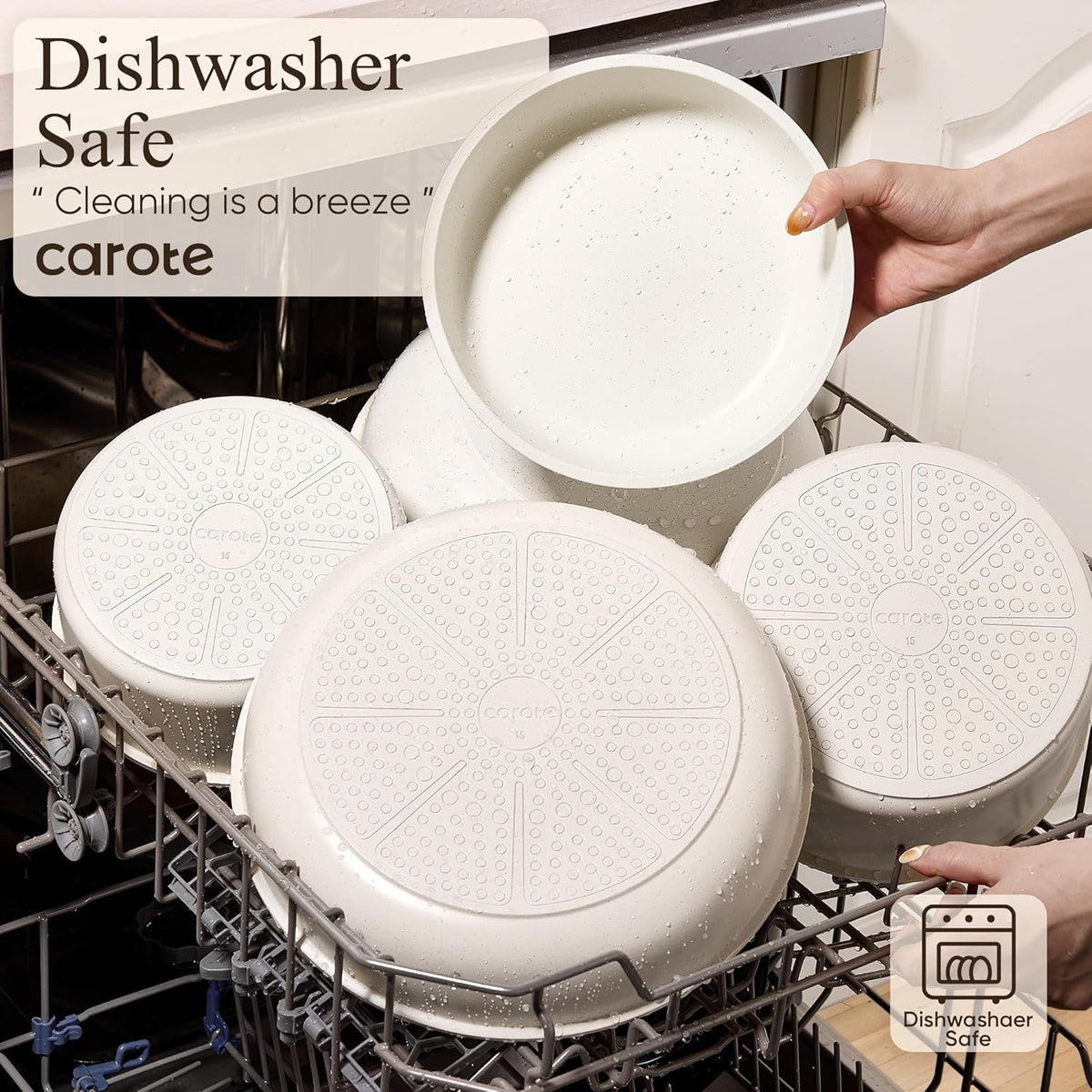 CAROTE 19pcs Pots and Pans Non Stick, Cookware Sets Detachable Handle, Induction Kitchen Pots and Pans,NonStick Cooking Set, Oven/Dishwasher/Fridge Safe, Space Saving