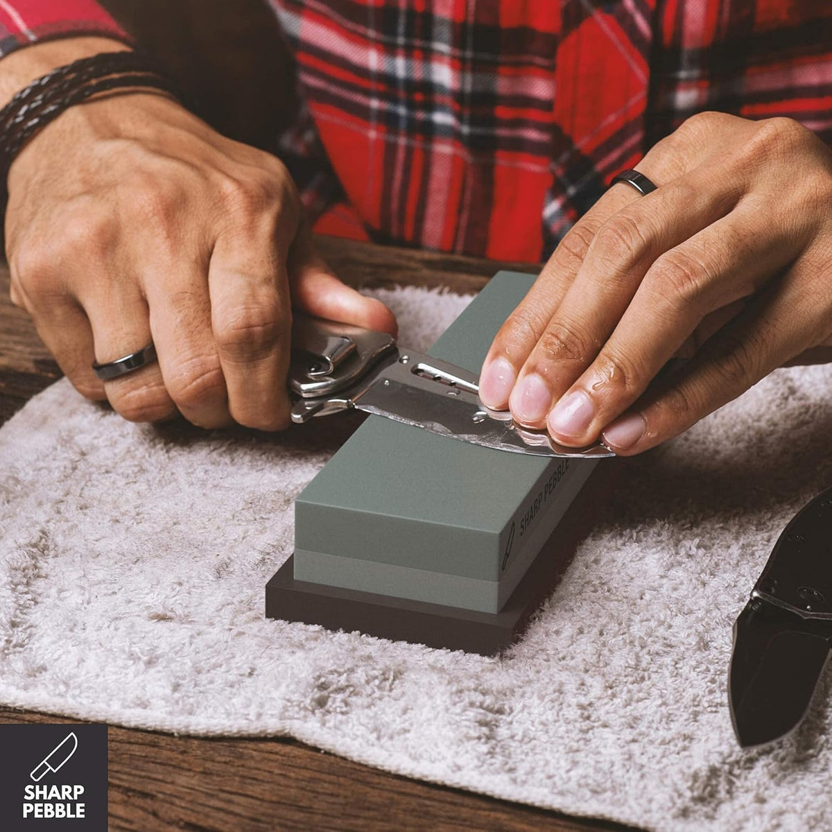 Sharp Pebble Knife Sharpening Stones Kit with 400/1000 and 1000/6000 Grit with Flattening Stone & Angle Guide