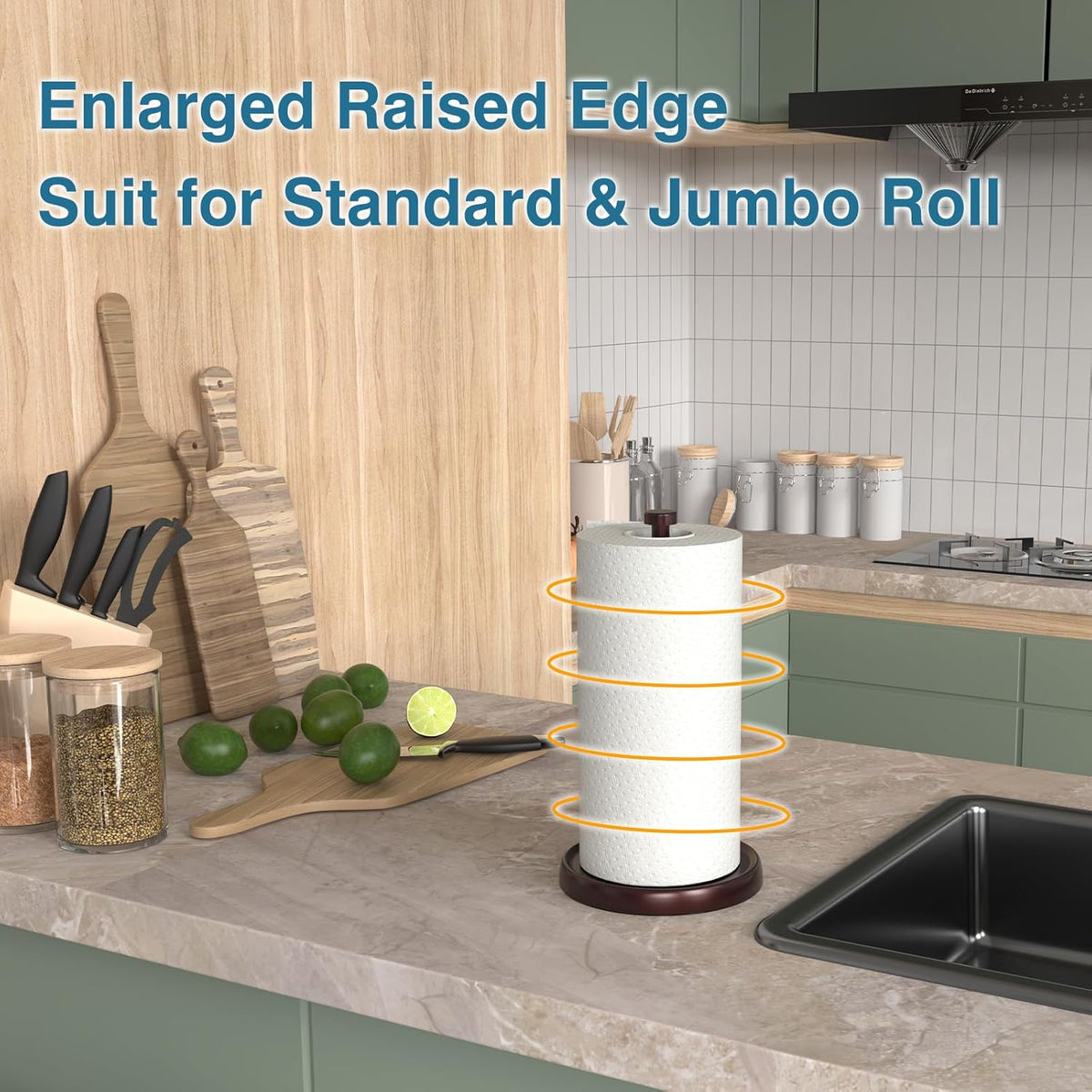 Oil Rubbed Bronze Paper Towel Holder Countertop, Bronze Kitchen Accessories Decor, Stainless Steel, Paper Towel Roll Holder Stand with Ratchet Mechanism for Kitchen Bathroom Farmhouse Essentials