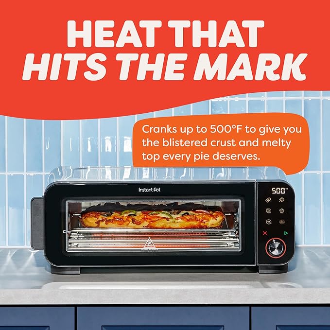 Instant Pot No Preheat Required* 6-in-1 Pizza and Toaster Oven with InstantHeat Technology, Fits a 12" Fresh or Frozen Pizza, Bake, Toast, Broil, & Reheat