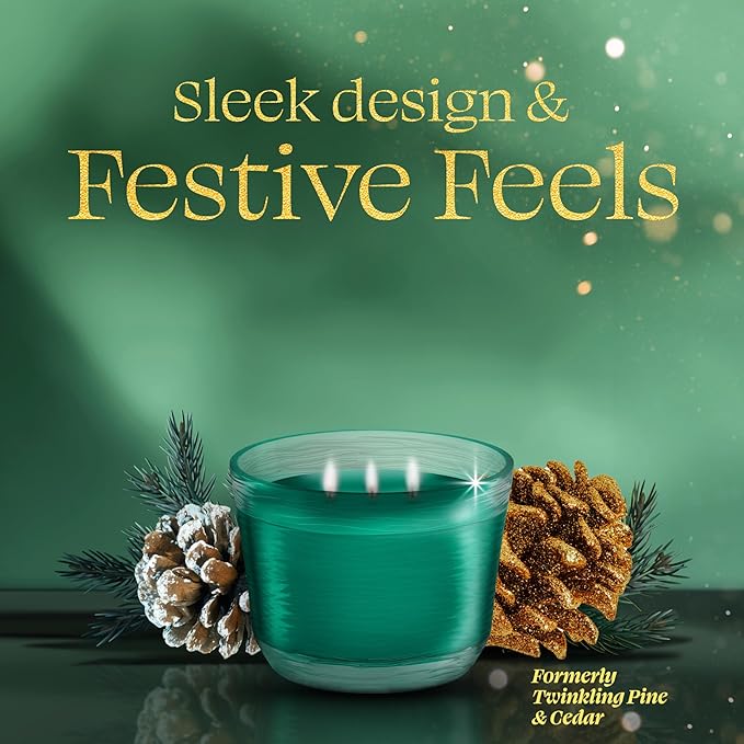 Glade 3-Wick Scented Candle Jar, Balsam & Spruce, Air Freshener Infused with Essential Oils, 6.8 Oz, 3 Count