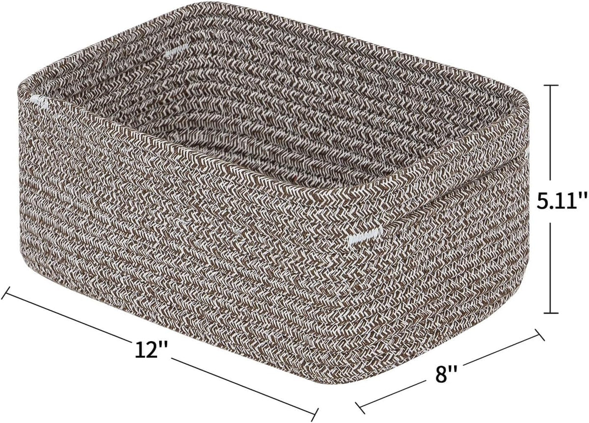 CubesLand Woven Basket for Organizing/Storage,Cube Shelf Closet Storage Baskets Bins,Long-lasting Toy Storage Basket,Stylish Room Decor Basket,Rope Basket,Mixed Dark Brown Basket for Shelves