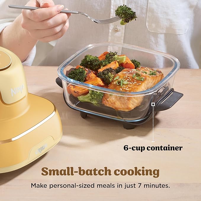 Ninja Crispi 4-in-1 Glass Air Fryer | 450°F | Non-Toxic | 4QT & 6-Cup Glass Containers w/Lids | Microwave, Freezer, Dishwasher Safe | Max Crisp, Air Fry, Bake, Recrisp | Ginger Snap | FN101GD