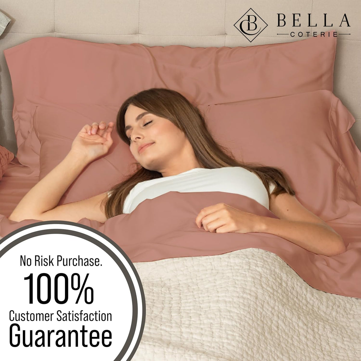Bella Coterie Luxury Bamboo Viscose Split King Size Sheet Set | 100% Organically Grown | Ultra Soft | Cooling for Hot Sleepers | 18" Deep Pocket [Raisin]