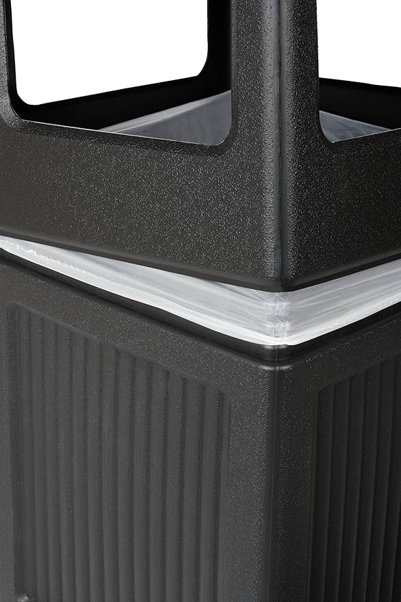 Safco Canmeleon Trash Can, 38 Gallons, Indoor and Outdoor Use, Durable & Weather-Resistant Commercial Garbage Can, Black