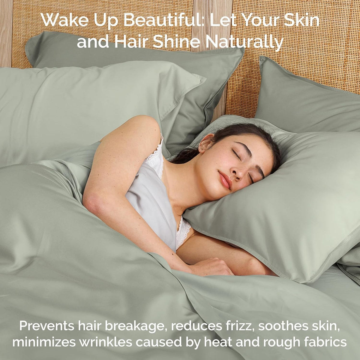 100% Viscose from Bamboo Sheets California King Size, Super Soft Bedding Set, 4PC Cooling Sheets for Hot Sleepers, Vegan Silk Moisture Wicking, Organically Grown Bedsheet, Sage - 72" x 84"