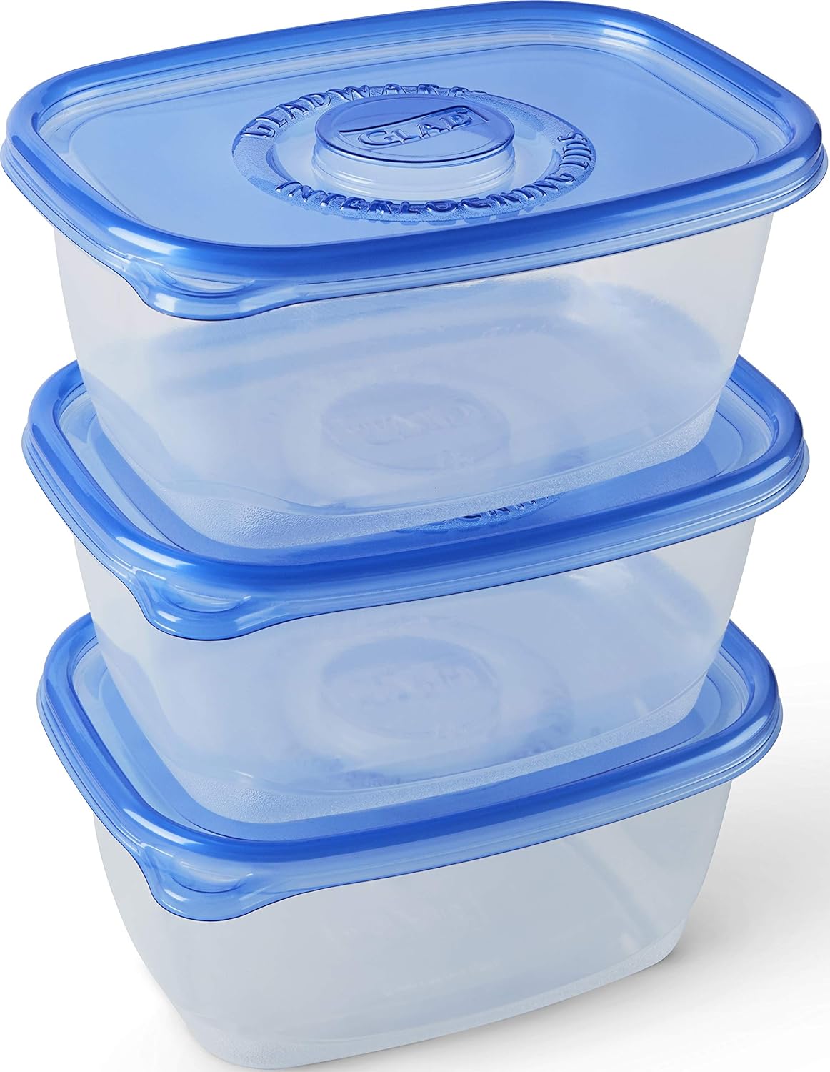 Glad GladWare Deep Dish Food Storage Containers, Large Rectangle - Meal Container Holds up to 64 Ounces of Food - Lock Tight Seal, 3 Count - 6 Pack