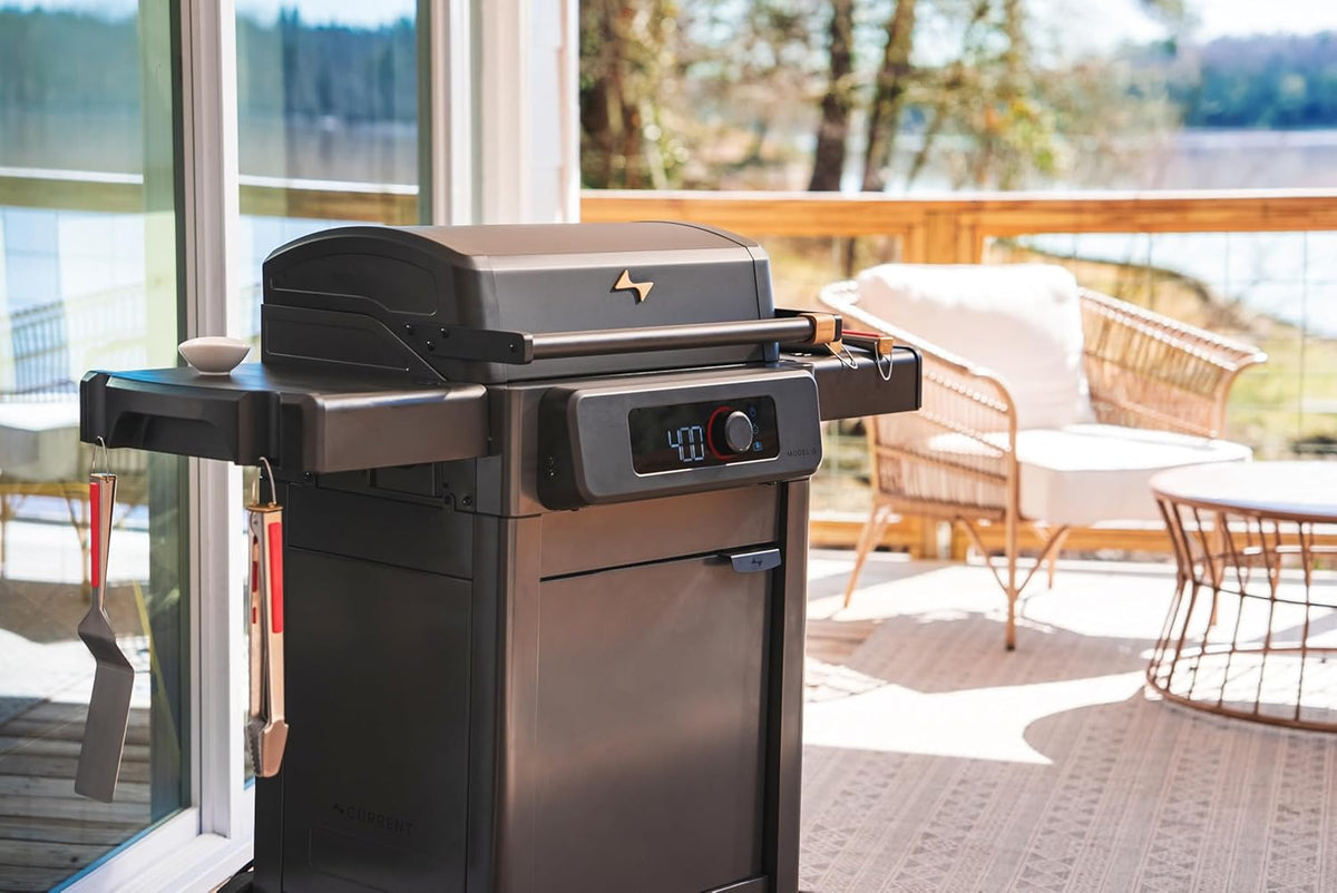 Current® Model G Griddle, Smart Electric Outdoor Flat Top BBQ Grill with 200°F to 600°F Range for Searing & Roasting, Digital Precision, Apartment-Friendly & Weather-Resistant