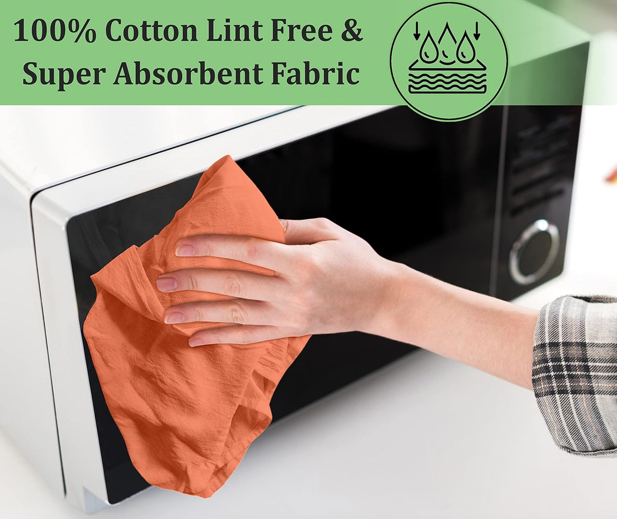 RUVANTI Flour Sack Towels 4 Pack 28x28 Inch, 100% Cotton Tea Towel, Reusable, Machine Washable, Absorbent BarTowels - Dish Cloth Perfect for Drying Dishes & Cleaning - Orange
