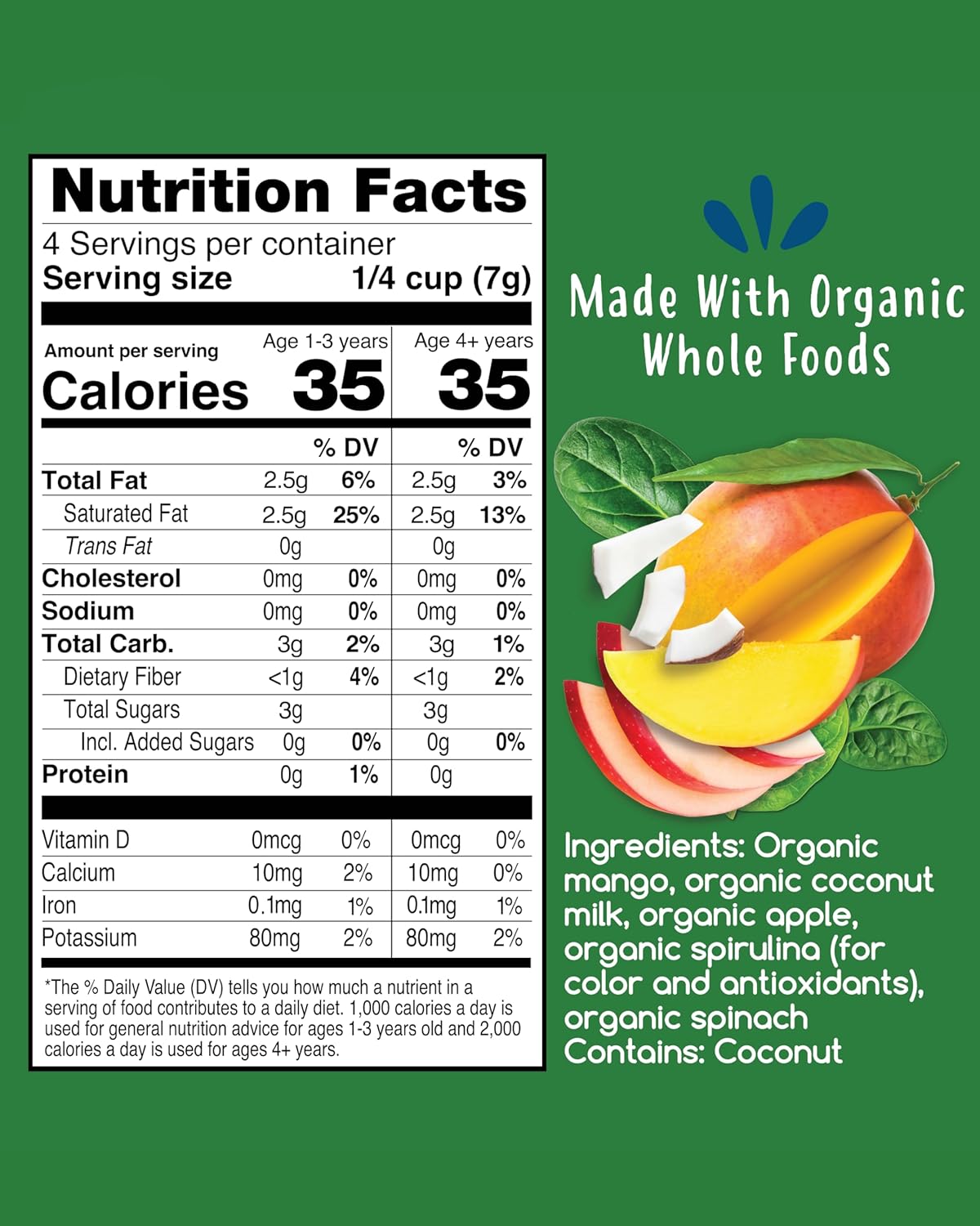 Amara Smoothie Melts - Mighty Sweet Greens - Baby Snacks Made With Fruits and Vegetables - Healthy Toddler Snacks For Your Kids Lunch Box - Organic Plant Based Yogurt Melts - 6 Resealable Bags