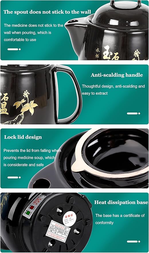 Electric Smart Herbal Pot, Automatic Chinese Medicine Decoction Pot, 3 Temp Modes (Boil/Simmer/Warm), Auto Shut-Off & Boil-Dry Protection, for TCM, Herbs, Tea
