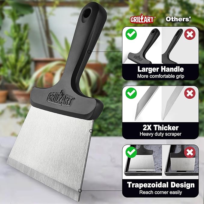 GRILLART Grill Scraper Griddle Cleaning Kit for Blackstone, Flat Top Grill Cleaning Kit (Griddle Scraper Only)