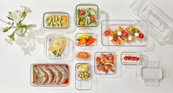 Airtight Food Storage Container With Lid (30.4oz) Leak-Proof Lunch Box | BPA-Free | Meal Prep | Microwave, Freezer and Dishwasher Safe | Kitchen Fridge Organizer Boxes | Fresher Food