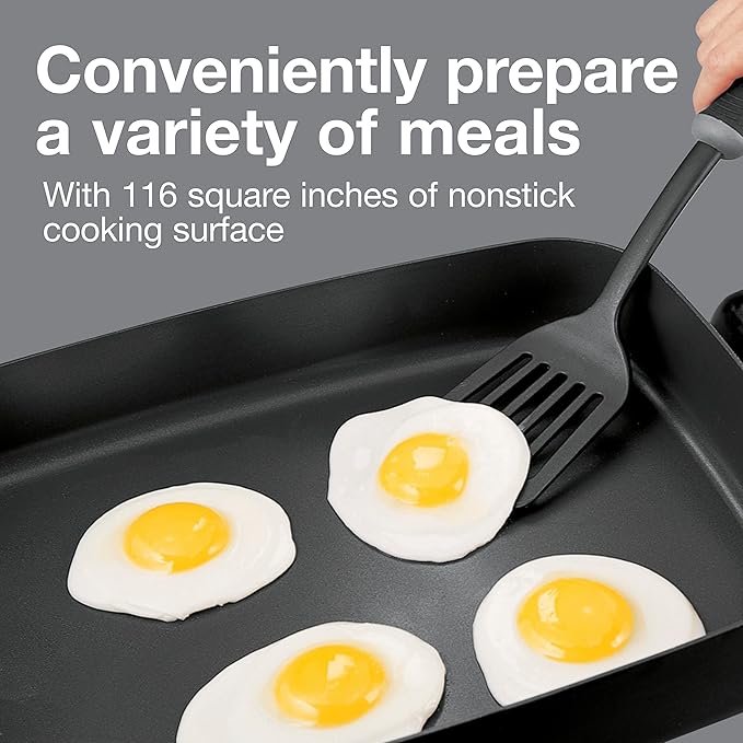Proctor Silex Electric Skillet with Lid, 116 sq. in. Nonstick Cooking Surface for Frying, Sauteing, Simmering and Braising, Adjustable Temp 200° to 400° F, Black (38526PS)