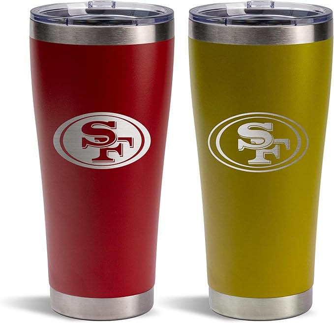 The Memory Company Officially Licenced NFL 30OZ Tumbler Set - 2-Pack Home & Away Stainless Steel Insulated Tumblers with Straws, Double Wall Vacuum Sealed Football Fan Drinkware