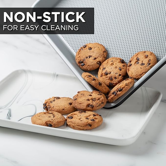 Country Kitchen Nonstick Stackable Bakeware Set - Durable, Easy Release Baking Set, Black, 6 Pcs