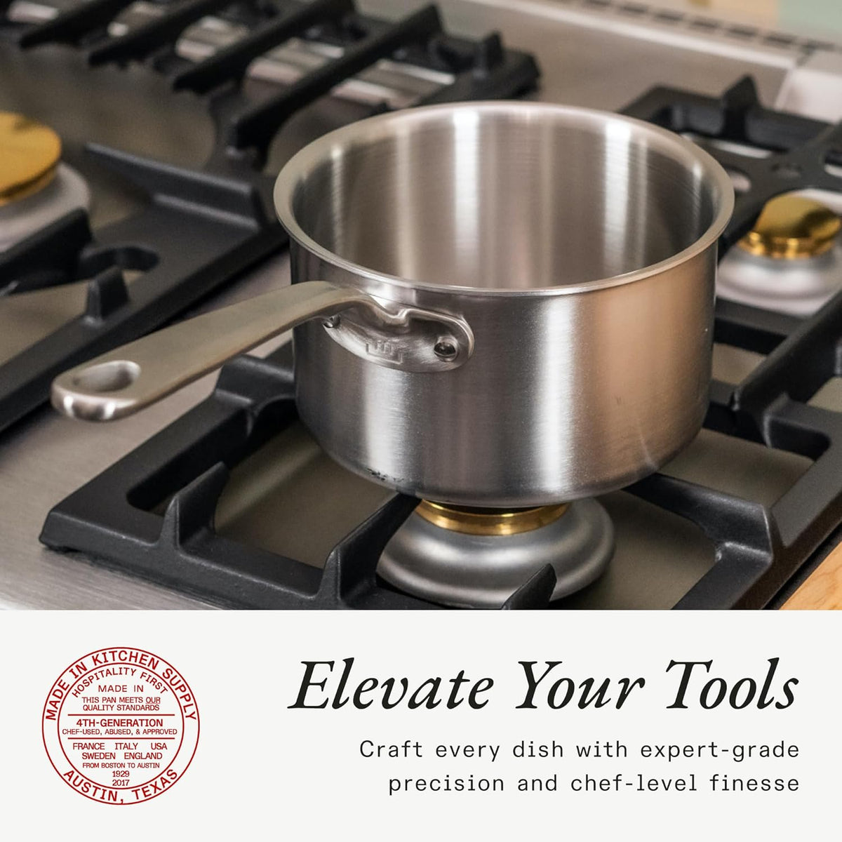 Made In Cookware - 2 Quart Saucepan with Lid - Stainless Clad 5 Ply Construction - Induction Compatible - Professional Cookware - Made in Italy