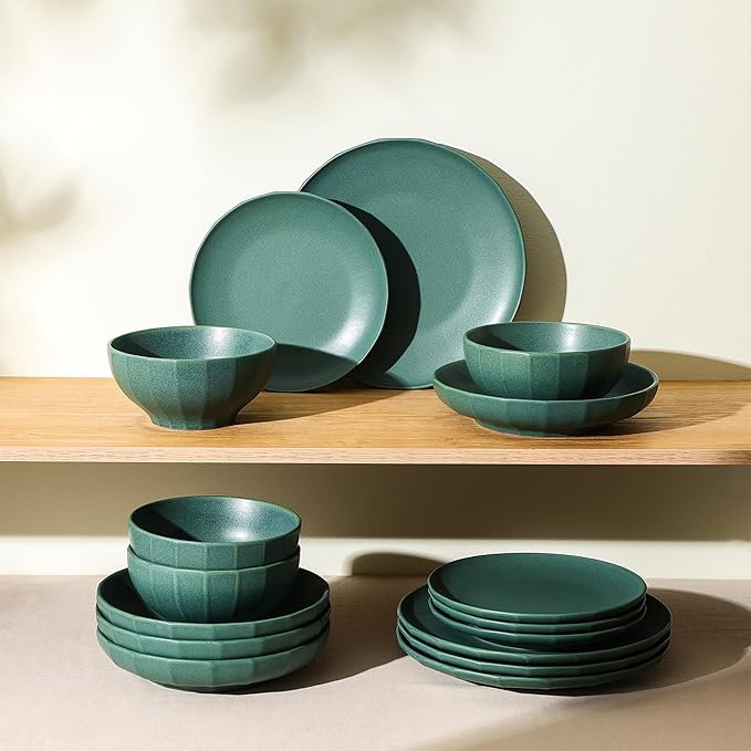 Stone Lain Rio 24-Piece Dinnerware Set Stoneware, Green