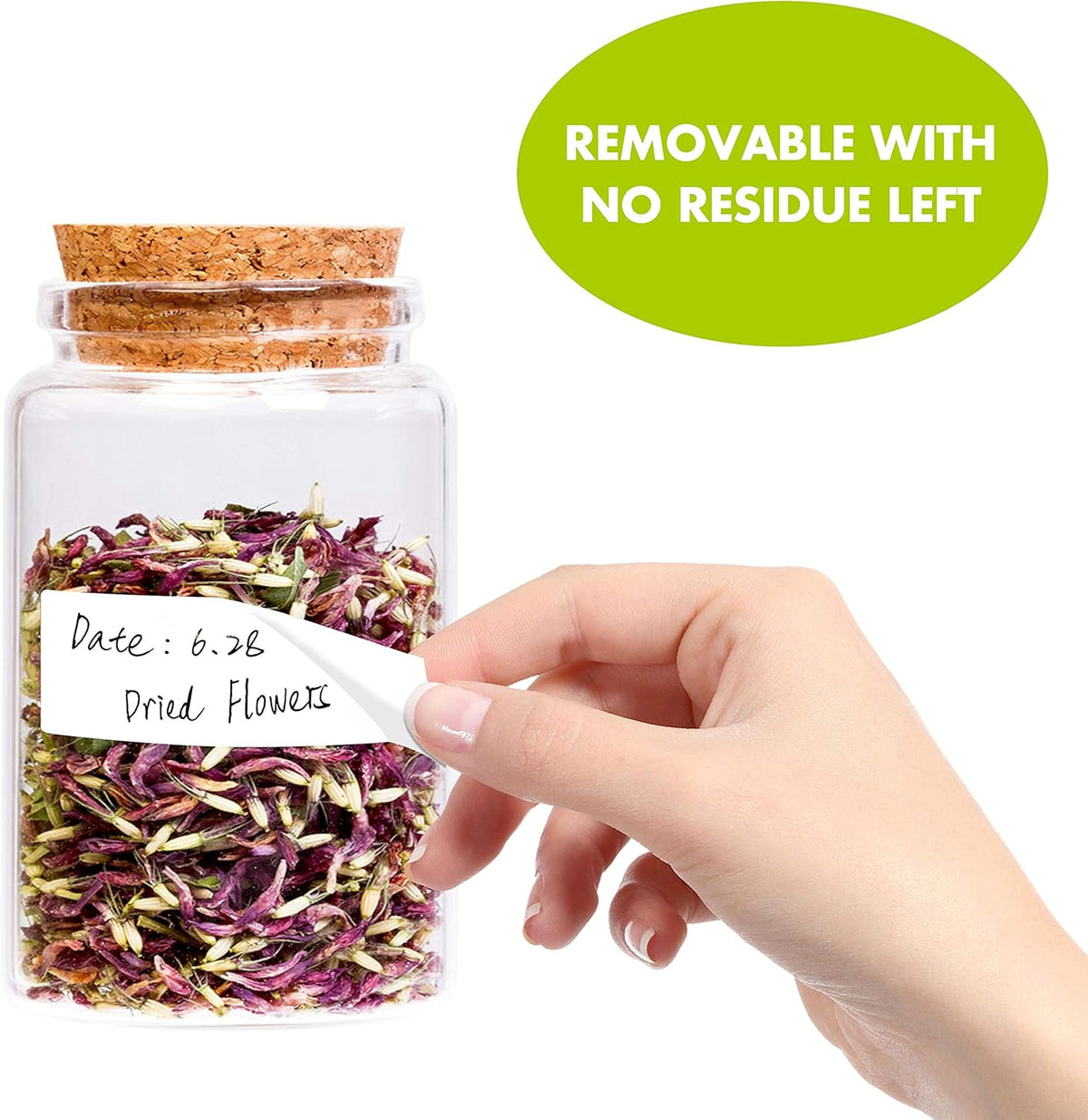 500 Blank Removable Freezer Labels Water Oil Resistant with Perforation Line for Food Containers Jars Pantry Organization