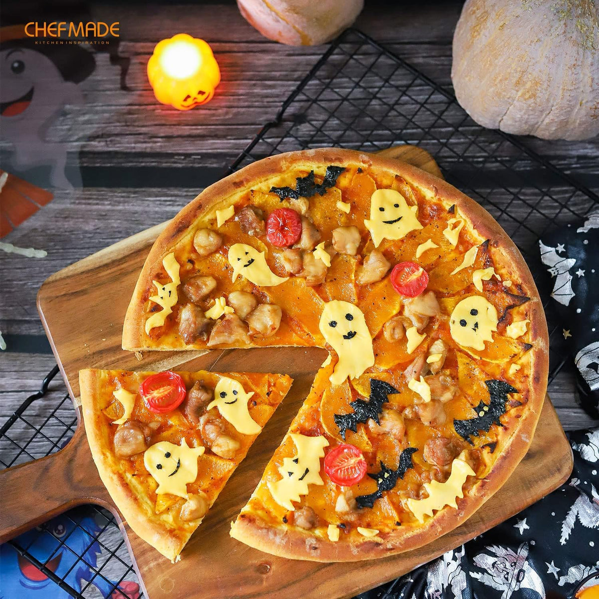 CHEFMADE Pizza Pan, 10-Inch Non-Stick Pancake Bakeware for Oven Baking (Champagne Gold)