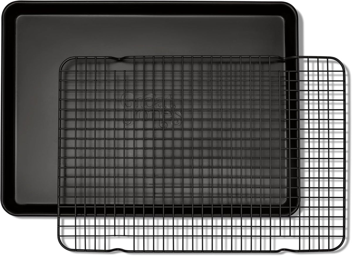Great Jones Little Chill Wire Cooling Rack (Pepper) | Nonstick Baking Rack, Heavy-Duty Aluminized Steel | Fits Quarter-Sheet Pans for Cooking and Baking | Oven-Safe 450°F, Dishwasher-Friendly