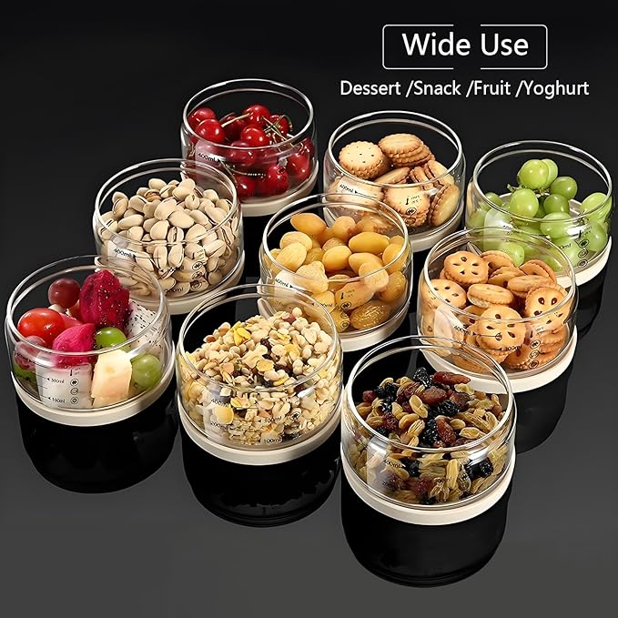 16 oz Glass Food Storage Containers - Clear, Meal Prep Containers, Freeze Bowls, Microwave Safe (2pcs)