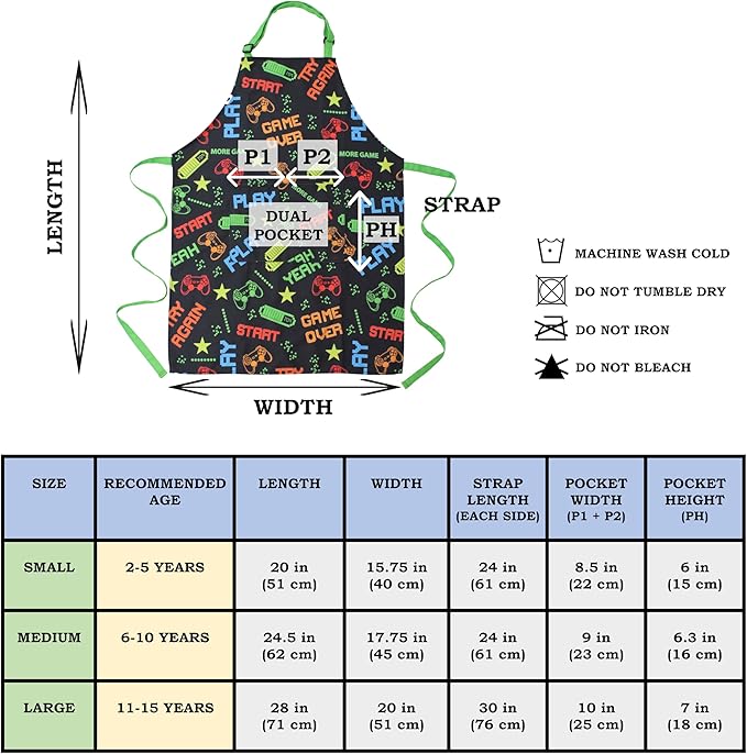 Kids Apron - cooking, gardening, artist, painting, cleaning, baking, pottery, chef, kitchen - gift boys, girls