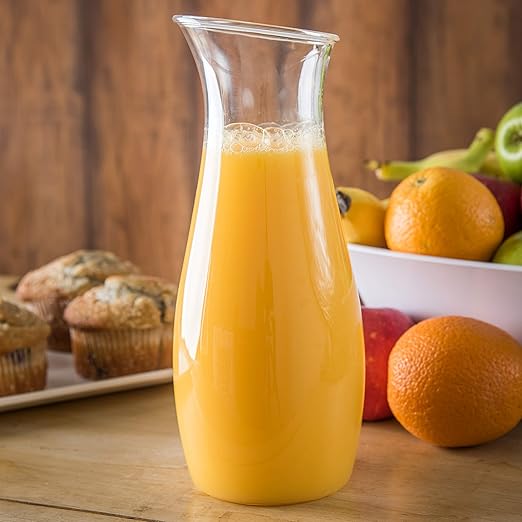 Carlisle FoodService Products 7090207 Cascata Carafe Juice Jar Beverage Decanter Only, Plastic, 1 L, Clear