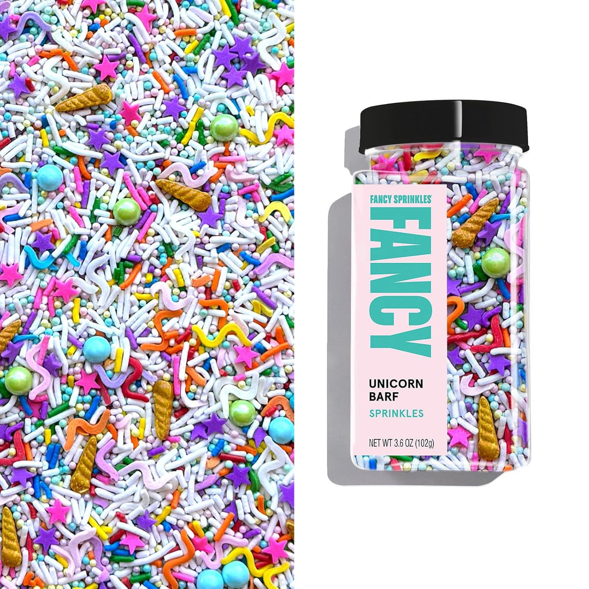 Fancy Sprinkles Unicorn Barf Sprinkles Real Sugar, For Ice Cream, Cookies, Cakes, Cupcakes, Dessert Decorating Sprinkles (0.5c)