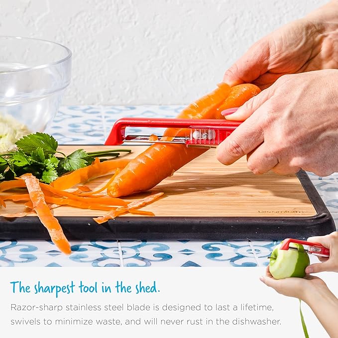 Dreamfarm Sharple Self-Sharpening Vegetable & Food Vertical Speed-Peeler - Black