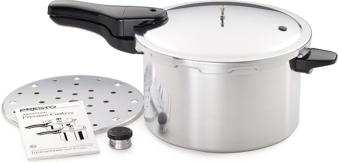 Presto 01282 8-Quart Aluminum Pressure Cooker & 01282 8-Quart Aluminum Pressure Cooker