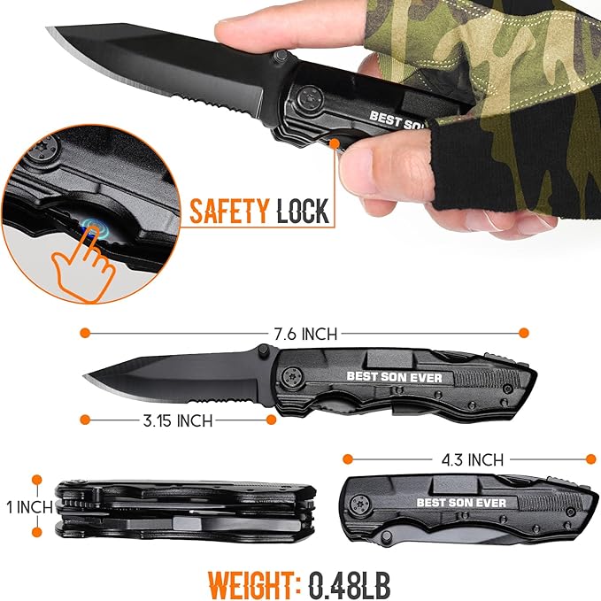 Gifts for Son,”Best Son Ever”Multitool Knife,Stocking Stuffers for Son,Son Birthday Gifts,Gifts Idea for Son,Gifts for Son from Mom Dad,Best Son Gifts,Graduation Gifts,Son Christmas Gift