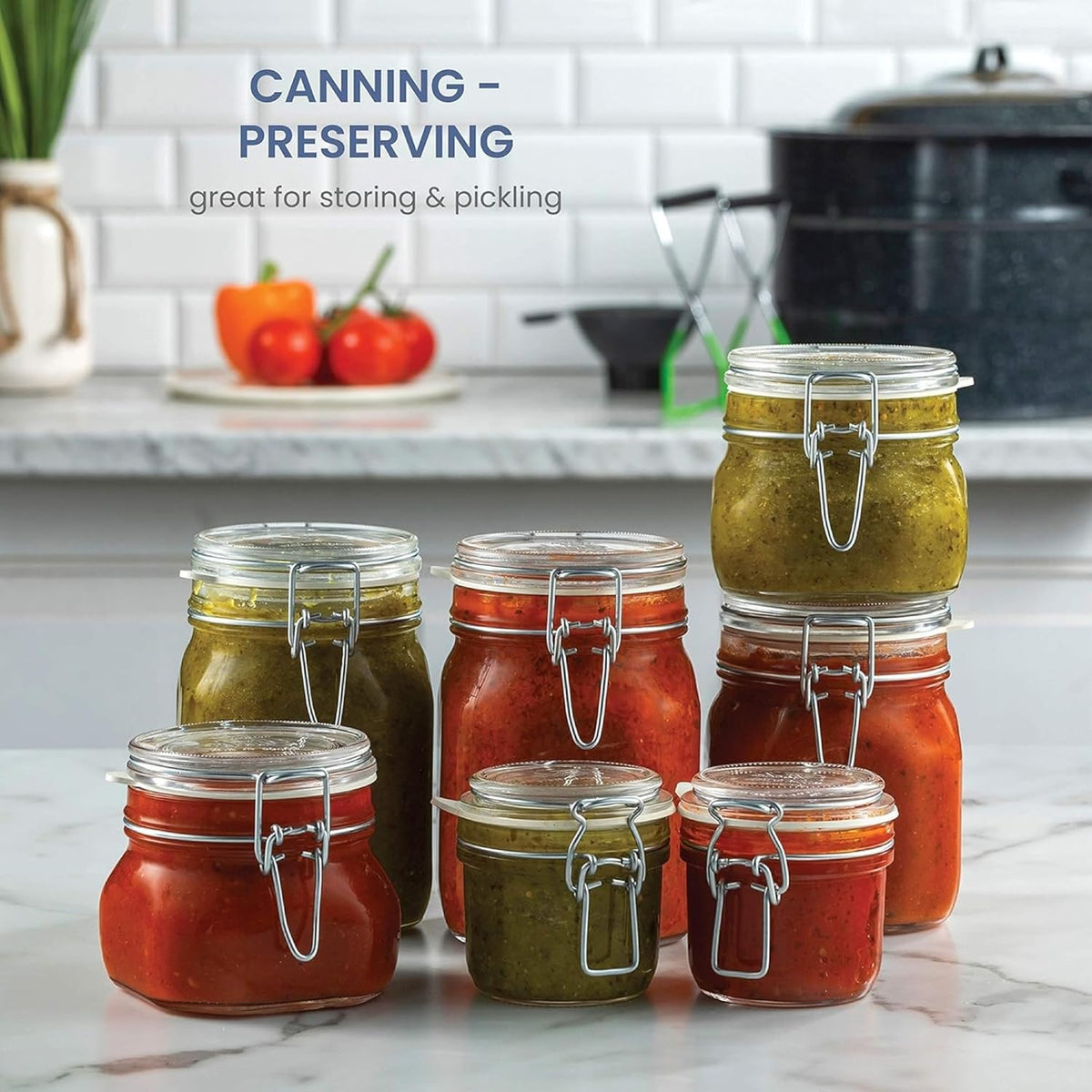 Bormioli Rocco SYNCHKG114546 Fido Clear Glass Jar with 85 mm Gasket , 0.75 Liter (Pack of 2)