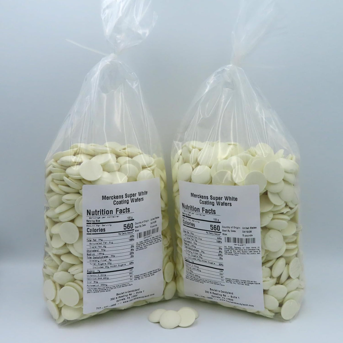 MERCKENS Coating Wafers, Melting Chocolate, Super White, 10 Pounds