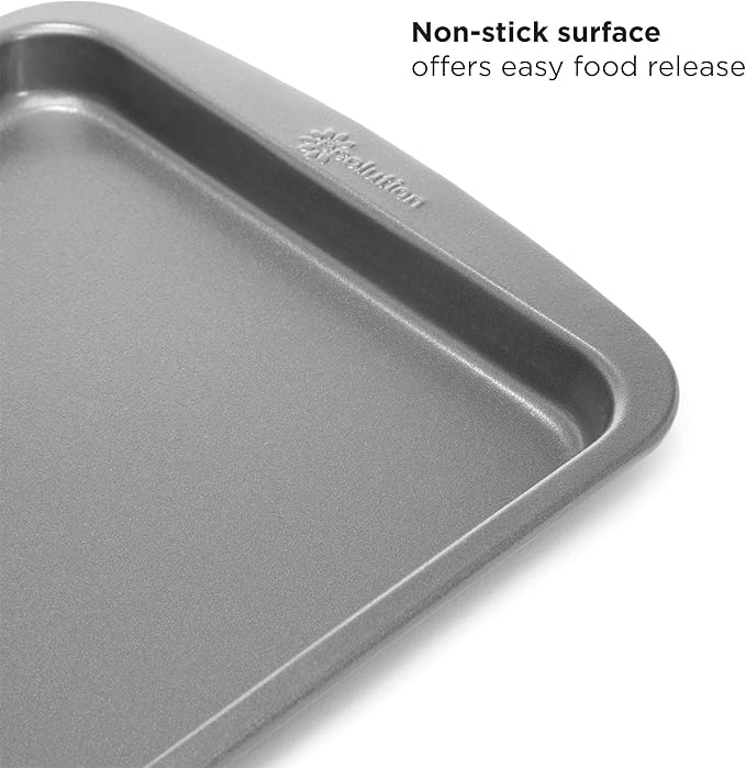 Ecolution Non-Stick Toaster Oven Bakeware Set 4-Piece, Carbon Steel, Easy to Clean and Perfect for Single Servings, Gray (Pack of 6)