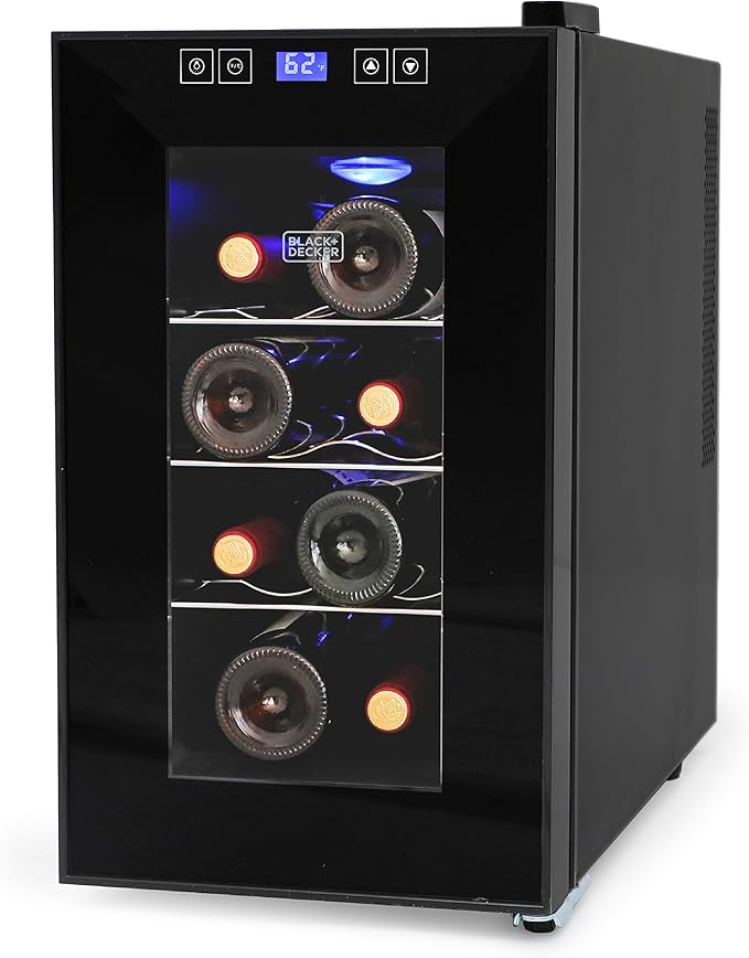 BLACK+DECKER BD60026 Wine Cellar with LED Display (8-Bottle Capacity)