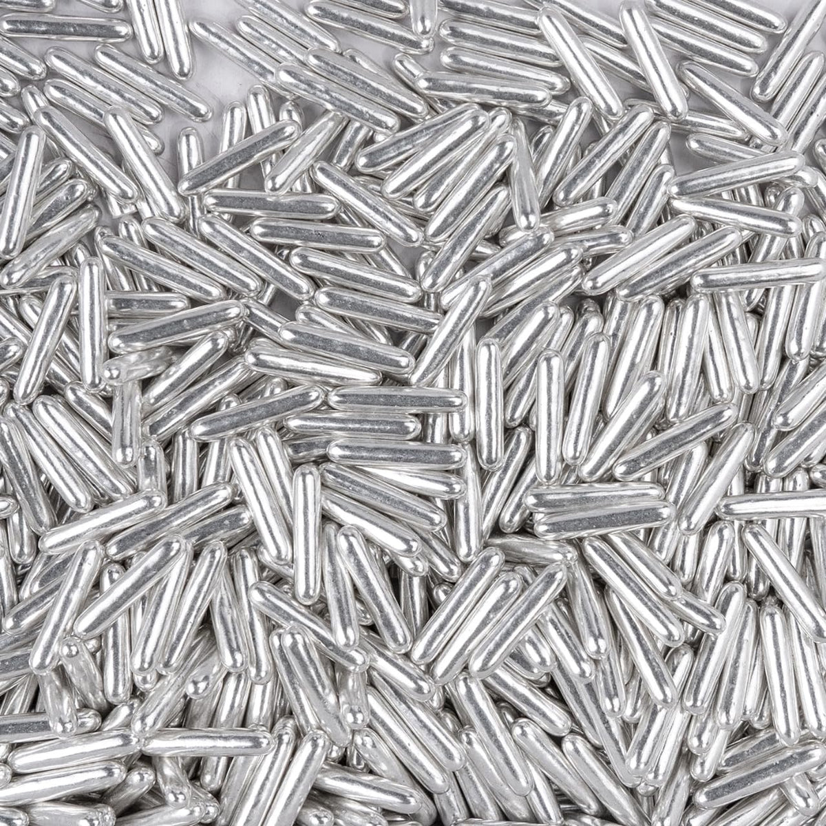 Dazzjoy Silver Rods Sprinkles, Edible Sugar Sprinkles, 120g/4.23oz, Cupcake Toppers, Cake Decorations, Ice Cream, Wedding Party Valentines Easter Supplies