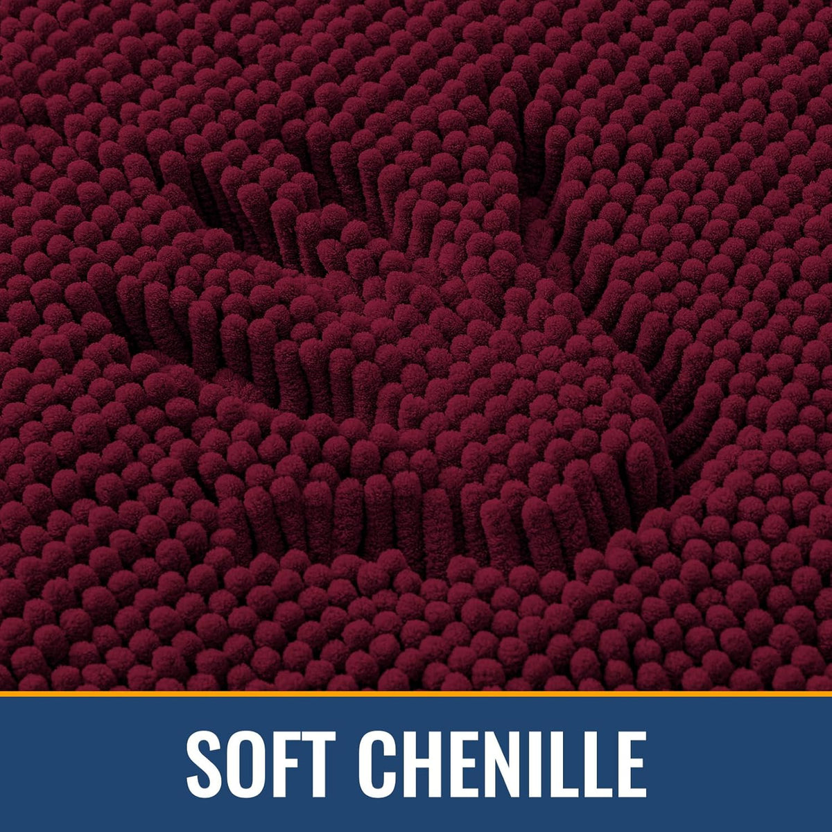 Arotive Bathroom Rugs 36x24, Extra Soft Absorbent Shaggy Chenille Bath Rugs, Machine Washable Rubber Backing Non-Slip Bath Mats for Bathroom Floor Tub and Shower, Home Decor Accessories, Burgundy