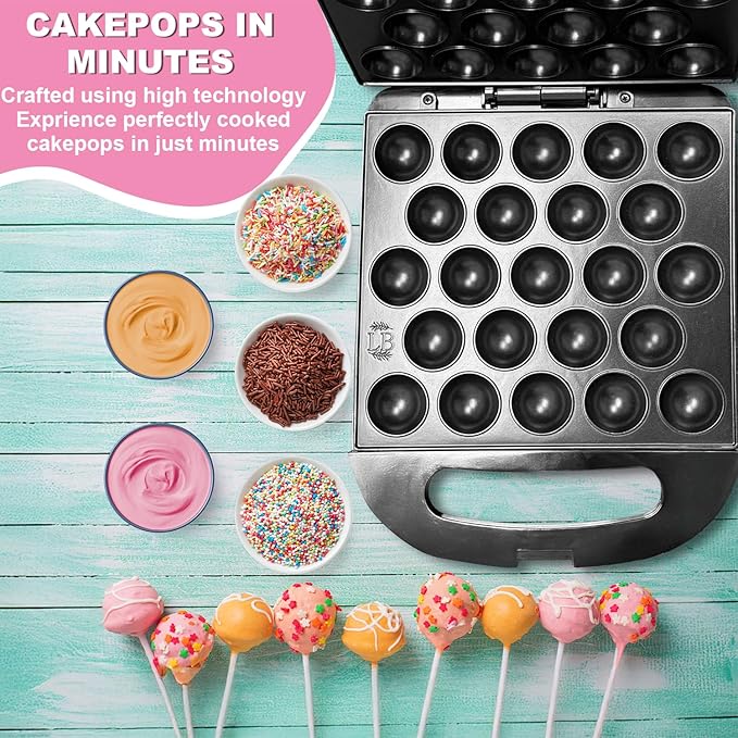 23 Cake Pop Maker Machine – Electric Non-Stick Baker, Fast Heating, Easy to Use for Kids, Birthdays, Parties, Snacks, Gifts, Fun Kitchen Gadget for Home & Restaurants, Makes 23 Cake Pops at Once