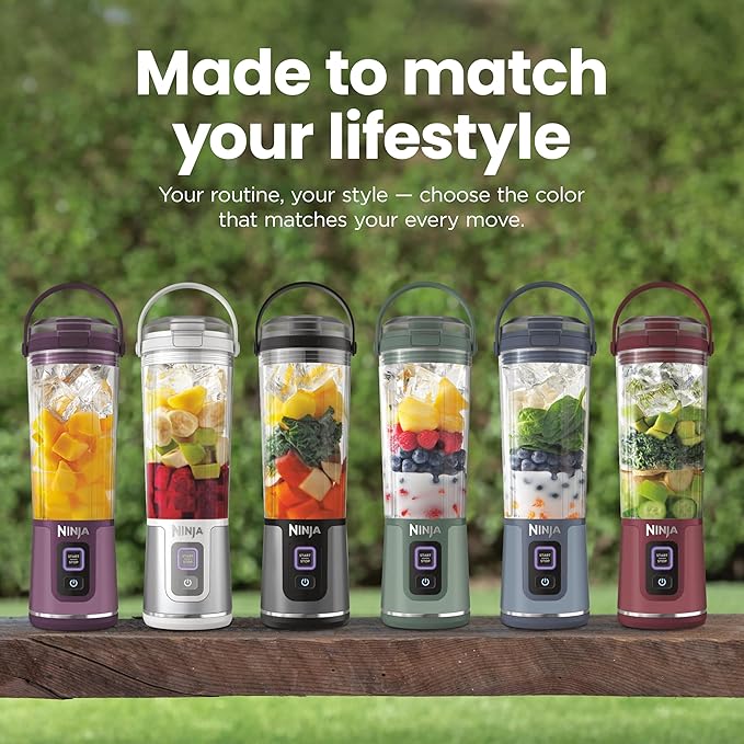 Ninja BC151EM Blast Portable Blender, Cordless, 18oz. Vessel, Personal Blender-for Shakes & Smoothies, BPA Free, Leakproof-Lid & Sip Spout, USB-C Rechargeable, Dishwasher Safe Parts, Forest Green