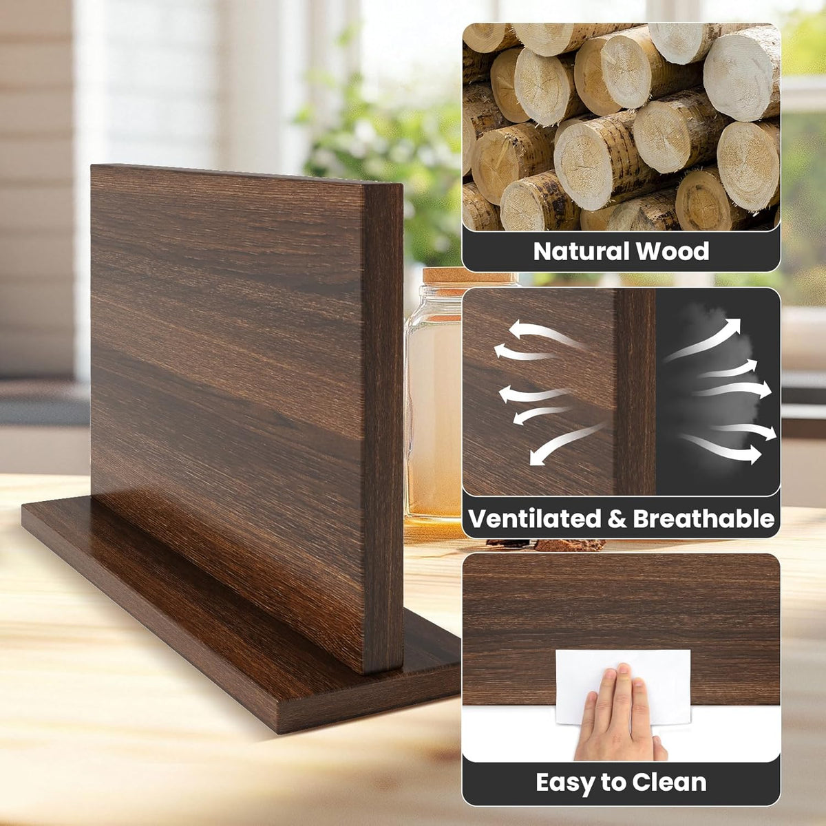 Magnetic Knife Holder, Double-Sided Magnetic Knife Block Universal Multi-function Display Rack for Kitchen Counter