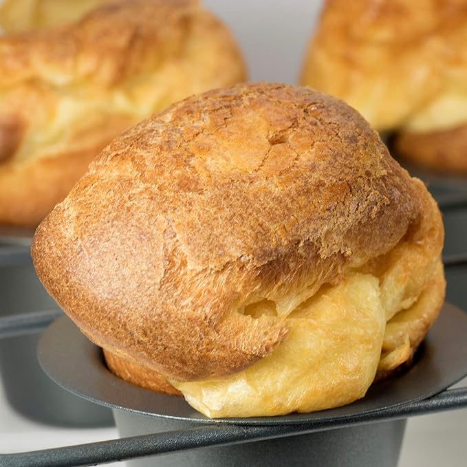 Fox Run Popover, Yorkshire Pudding and Cupcake Pan, 6 Cup, Stainless Steel