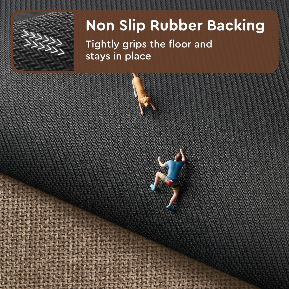 tchdio Kitchen Mats for Floor, Rubber Backed Kitchen Rugs Non Slip Washable, Superior Absorbent Kitchen Runner Rug Easy to Clean, Comfort Kitchen Floor Mat Front of Sink (Tan, 20" × 47")