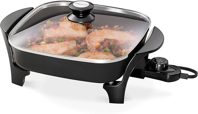 Presto 06852 16-Inch Electric Skillet with Glass Cover & 06626 11 inch Electric Skillet w/glass lid