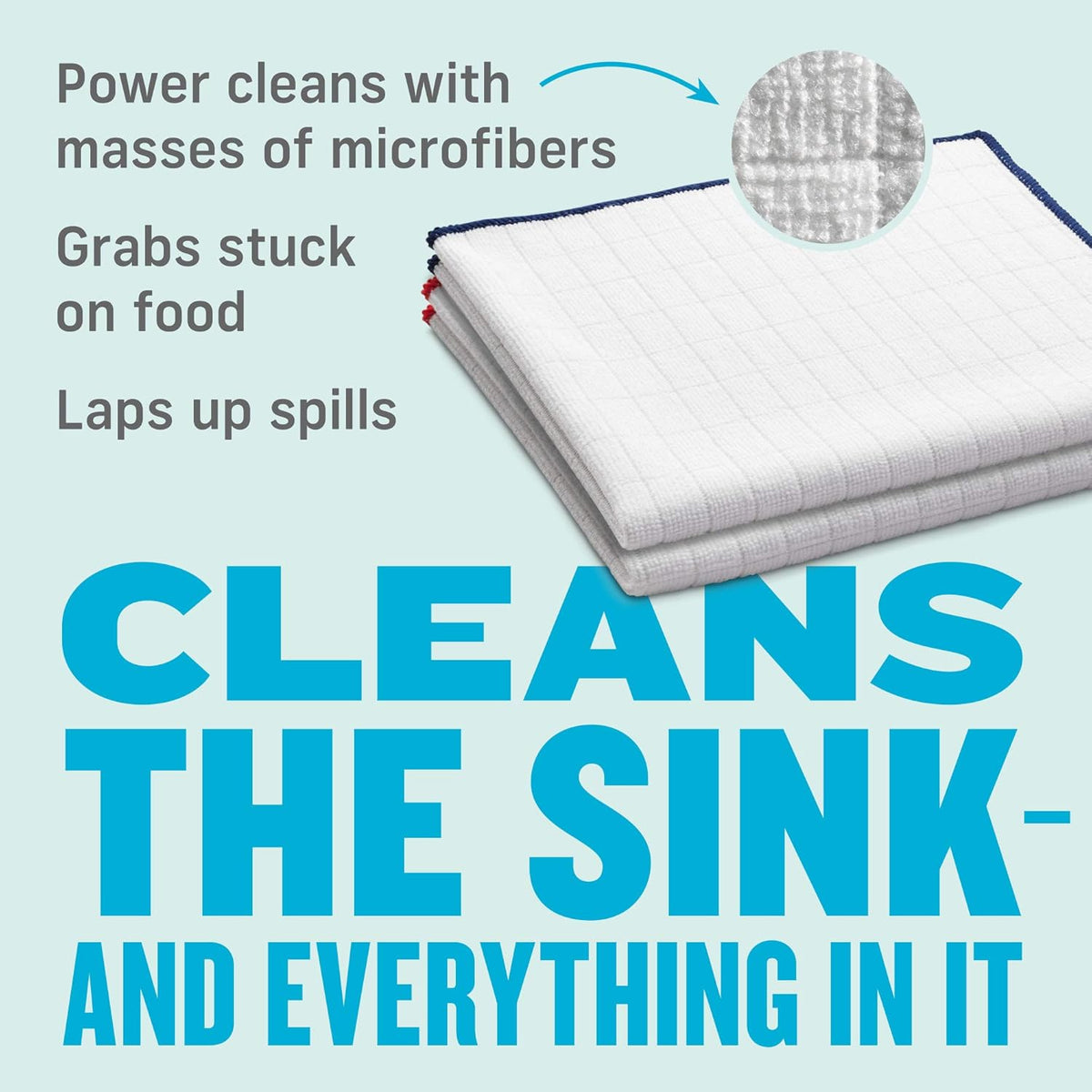 E-Cloth Wash & Wipe Dish Cloth, Microfiber Cleaning Cloth Reusable Paper Towel Alternative Cloths, Dish Towels for Drying Dishes, Glassware, Cookware and Countertops, 100 Wash Guarantee, 2 Count