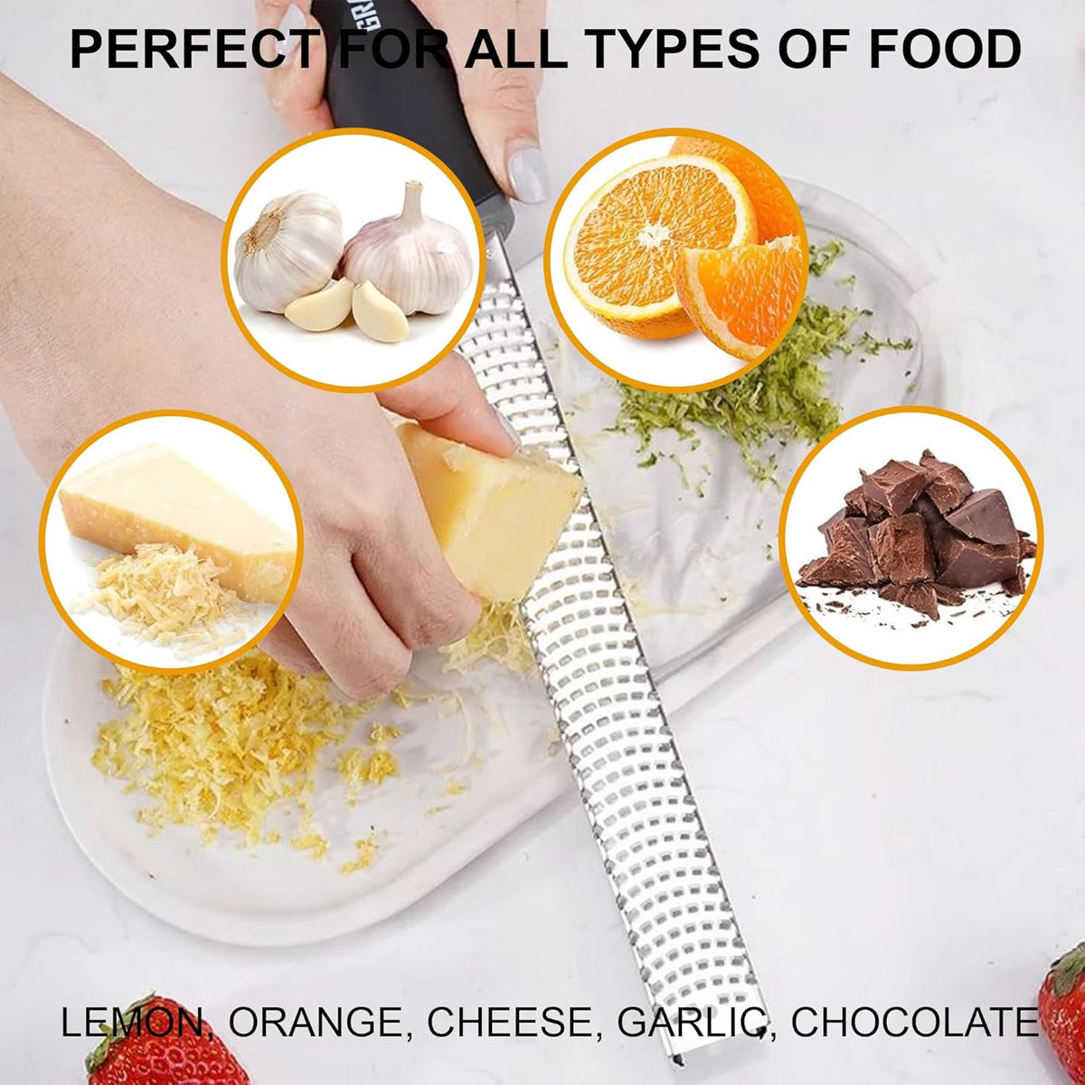 Premium Kitchen Lemon and Parmesan Cheese Zester - Versatile Spiralizer for Fruits, Vegetables, Garlic, and Citrus Finest Food Shredder and Peeler - Essential Zesting Tool for Culinary Enthusiasts